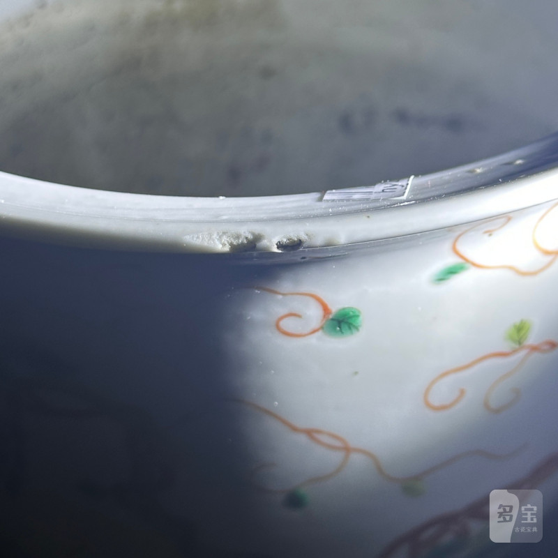清晚期 粉彩花鸟葡萄纹花盆 - 图18